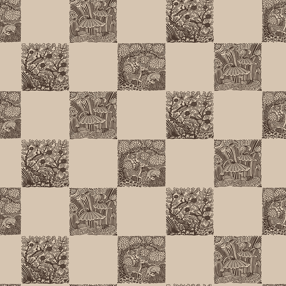 Animal Check Wallpaper - Chimney - Cromwell Stone