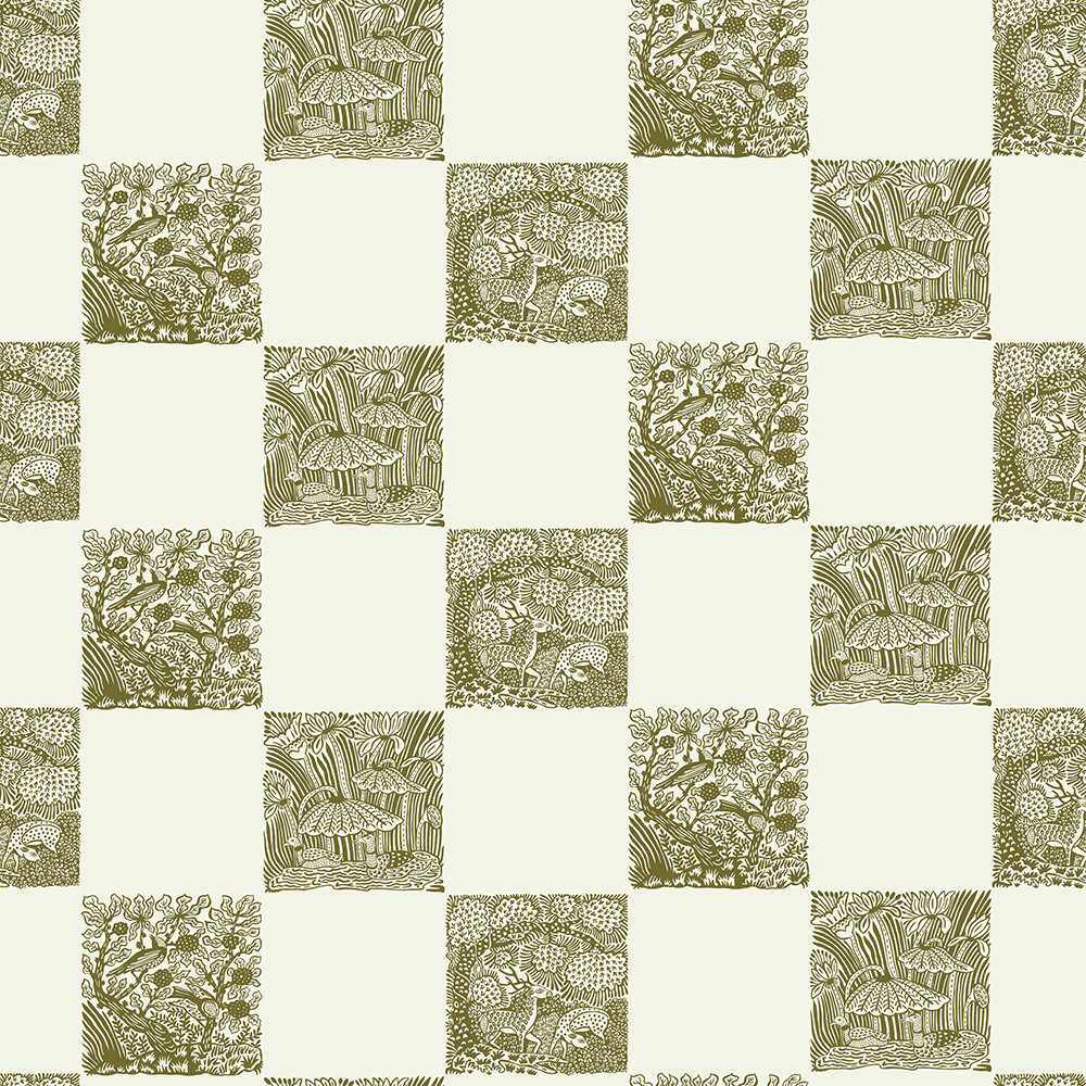 Animal Check Wallpaper - Trixie - Ringhill White