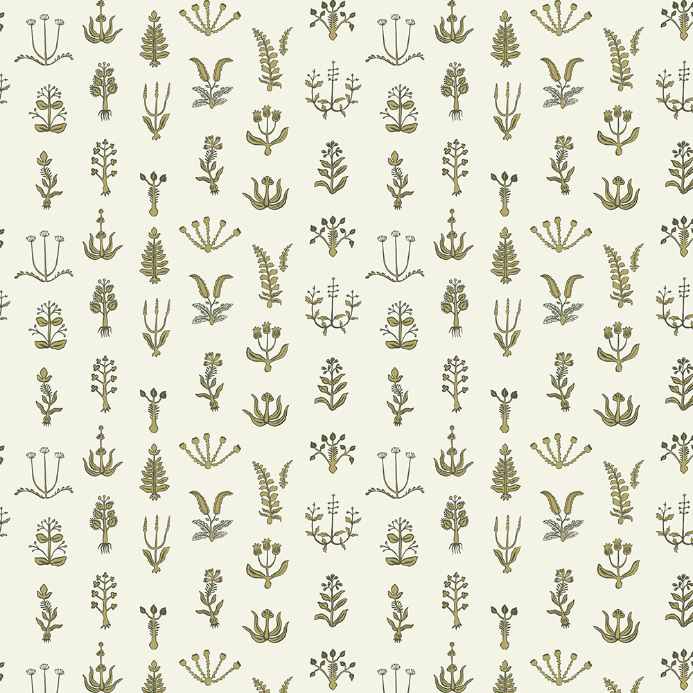 Floral Spot Wallpaper - Chaingate Green - Meadow - Ringhill White