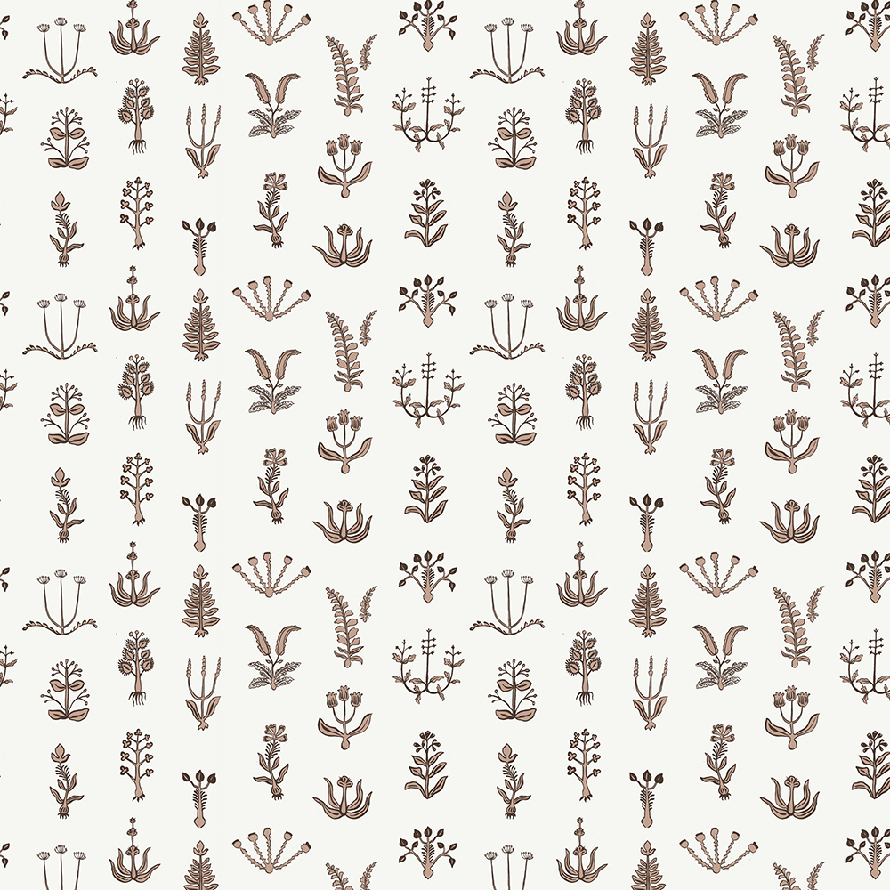 Floral Spot Wallpaper - Ham Pink - Chimney - Ceiling White
