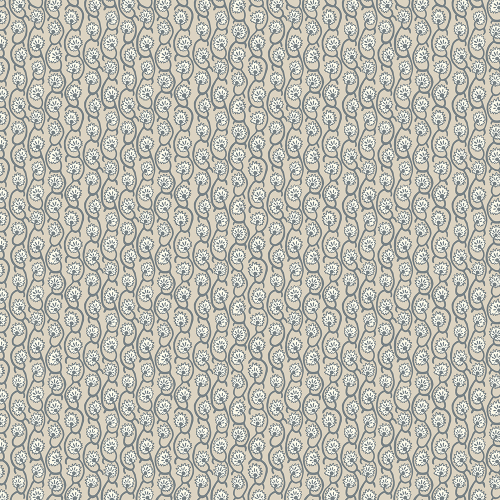 Geranium Stripe Wallpaper - Bude Blue - Clarke White - Edge Sand