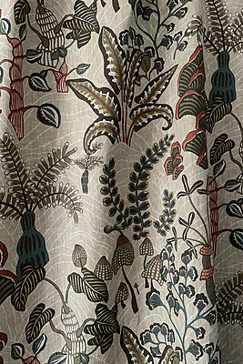 Woodland Floor Fabric - Stone and Teal