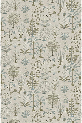 Cynthia Fabric - Stone, Light Blue and Olive