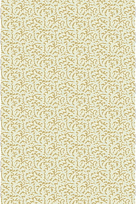 Frond Ogee Heavy Linen Fabric - Mustard and Blue