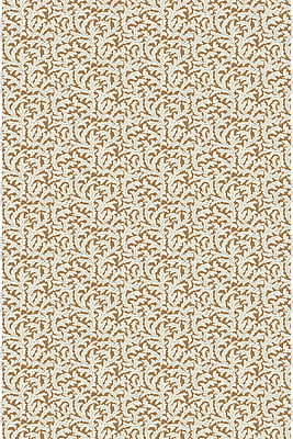 Frond Ogee Heavy Linen Fabric - Bright Orange and Blue