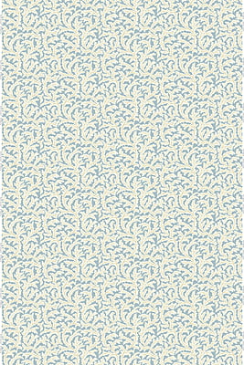 Frond Ogee Heavy Linen Fabric - Bright Blue and Yellow