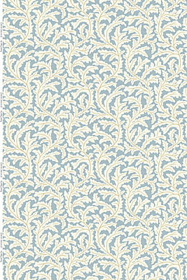 Frond Ogee Heavy Linen Fabric - Bright Blue and Yellow
