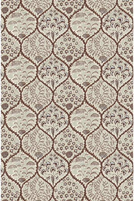 Sowerby Heavy Linen Fabric - Brown and Blue
