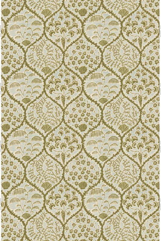 Sowerby Heavy Linen Fabric  - Olive and Brown