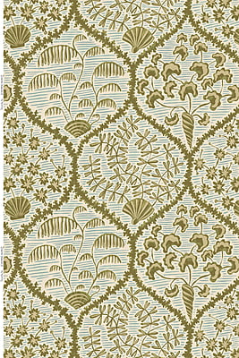 Sowerby Heavy Linen Fabric  - Olive and Brown