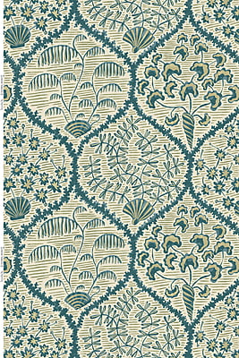 Sowerby Heavy Linen Fabric - Dark Blue and Green