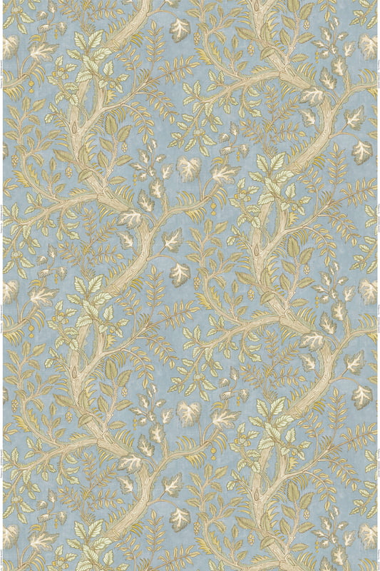 Hedgerow Heavy Linen Fabric - Light Blue