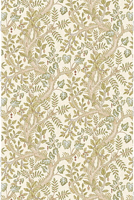 Hedgerow Heavy Linen Fabric - Cream and Olive