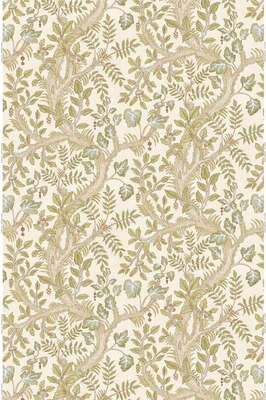 Hedgerow Heavy Linen Fabric - Cream and Olive