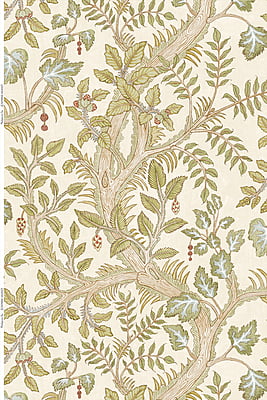 Hedgerow Heavy Linen Fabric - Cream and Olive
