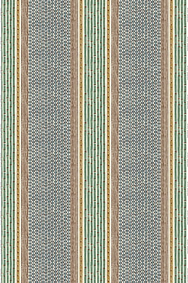 Rita Stripe Heavy Linen Fabric - Brown and Blue