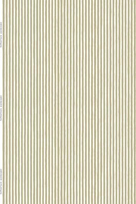 Hand Painted Stripe Heavy Linen Fabric - Sage