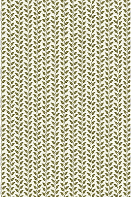 Leaf Wiggle Heavy Linen Fabric - Olive