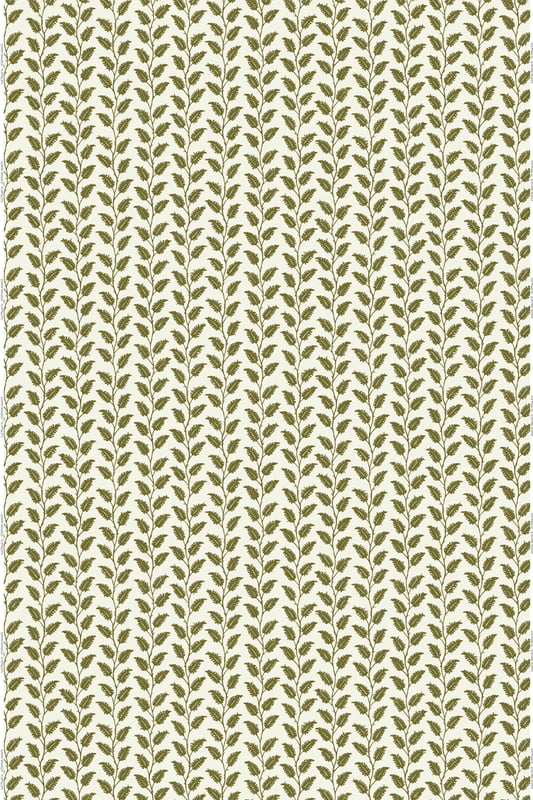Leaf Wiggle Heavy Linen Fabric - Olive