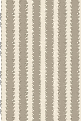 Scallop Stripe Heavy Linen Fabric - Mushroom