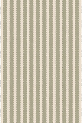 Scallop Stripe Heavy Linen Fabric - Sage