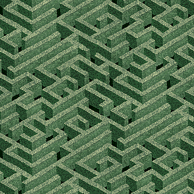 Labyrinth Wallpaper - Green