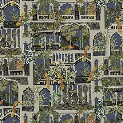 Peacock Arches Wallpaper - Petrol