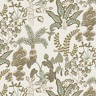 Woodland Floor Wallpaper - Soft Olive