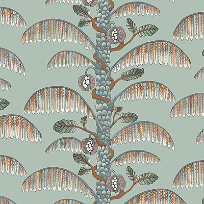 Palm Stripe Wallpaper - Radmoor Blue
