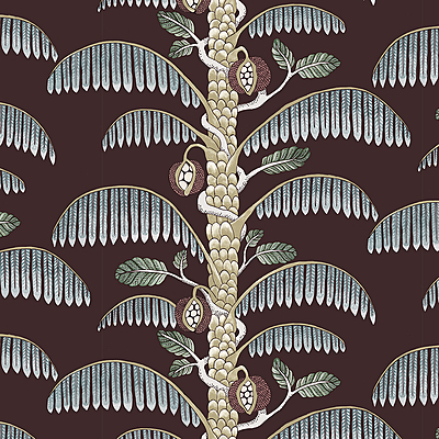 Palm Stripe Wallpaper - Spicer Brown