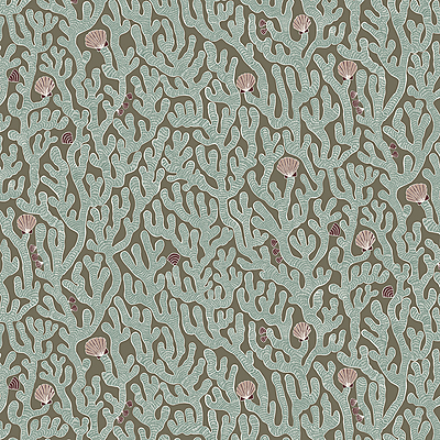 Coral Wallpaper - Osney Blue