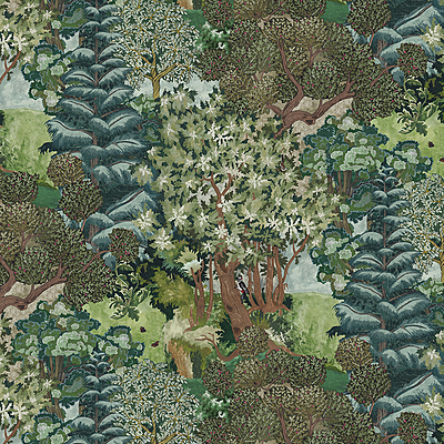 Miserden Trees Wallpaper - Green