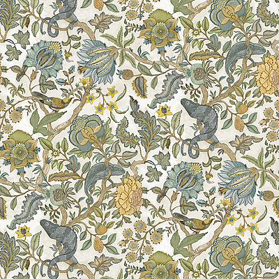 Chameleon Trail Wallpaper - Lemon and Light Blue