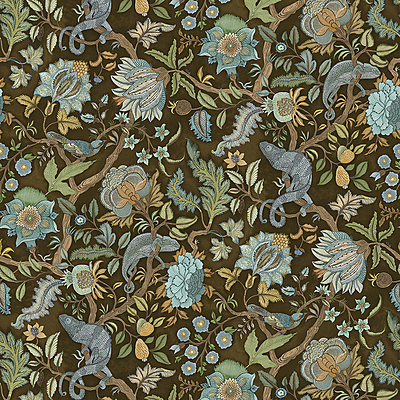 Chameleon Trail Wallpaper - Dark Brown and Blue