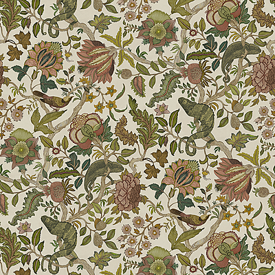 Chameleon Trail Wallpaper - Dusty Pinks and Olive