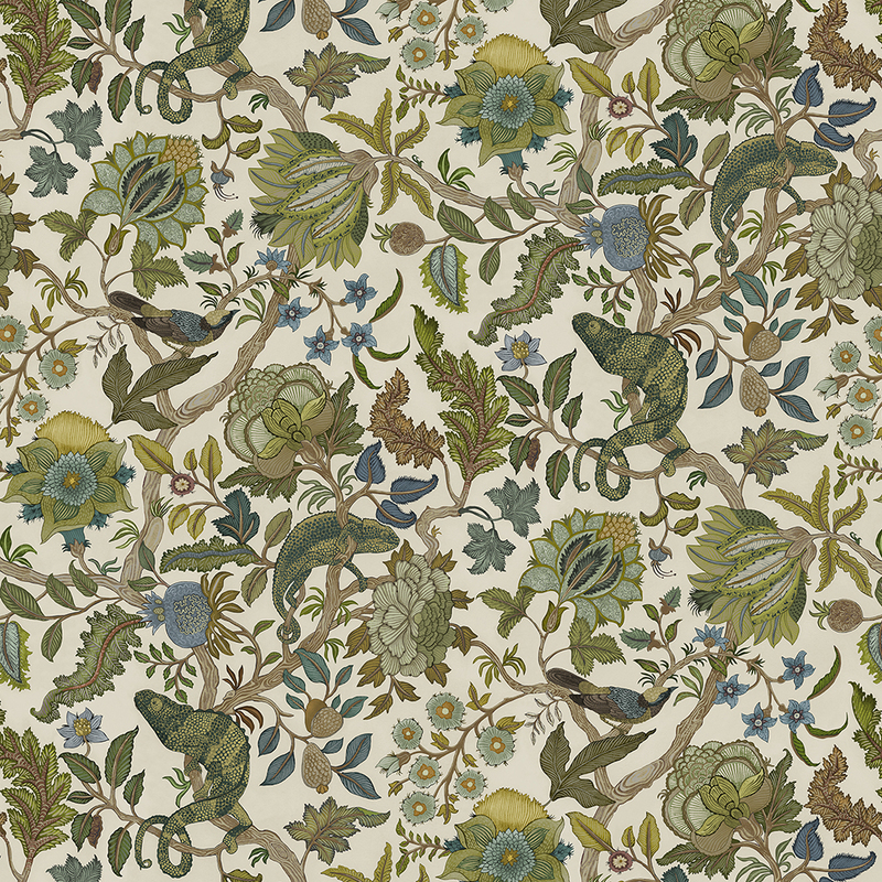 Chameleon Trail Wallpaper - Sage and Green
