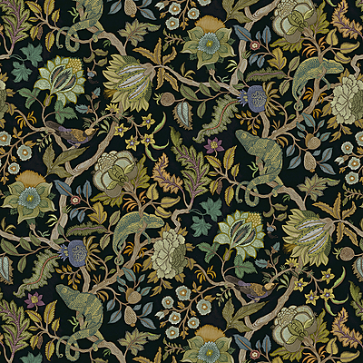 Chameleon Trail Wallpaper - Black and Green