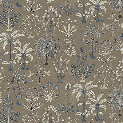 Cynthia Wallpaper - Mushroom and Blue