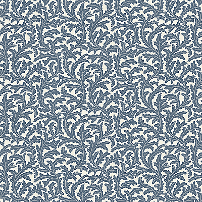 Frond Ogee Wallpaper - Bude Blue