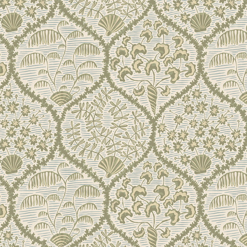 Sowerby Wallpaper - Soft Olive and Shortwood