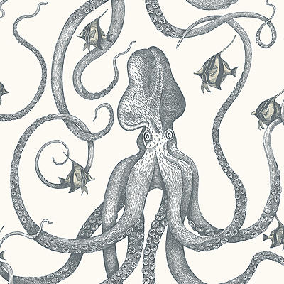 Octopoda Grand Wallpaper - Hilles White