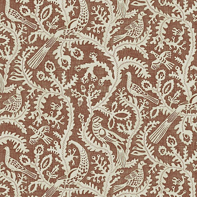 Stitched Birds Wallpaper - Red
