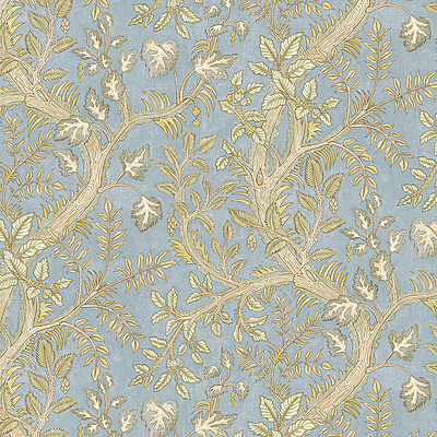 Hedgerow Wallpaper - Light Blue