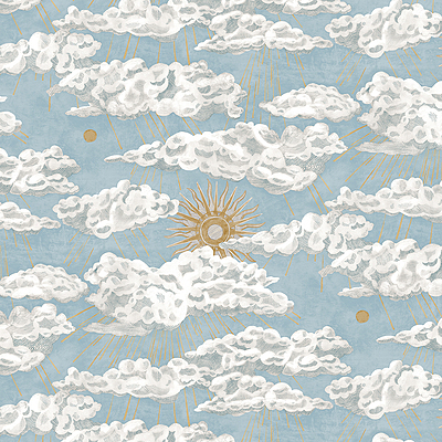 Cumulus Sol Wallpaper - Light Blue