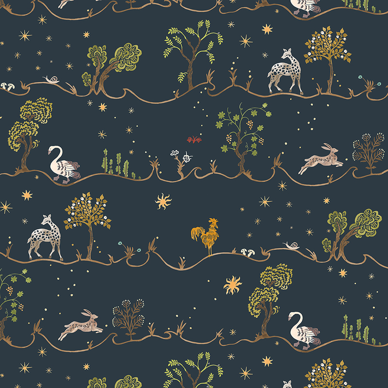 A Wave for Joan Wallpaper - Navy A Wave for Joan Wallpaper - Navy