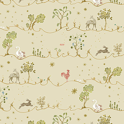 A Wave for Joan Wallpaper - Light Olive