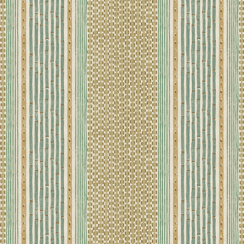 Rita Stripe Wallpaper - Quince and Petrol Rita Stripe Wallpaper - Quince and Petrol