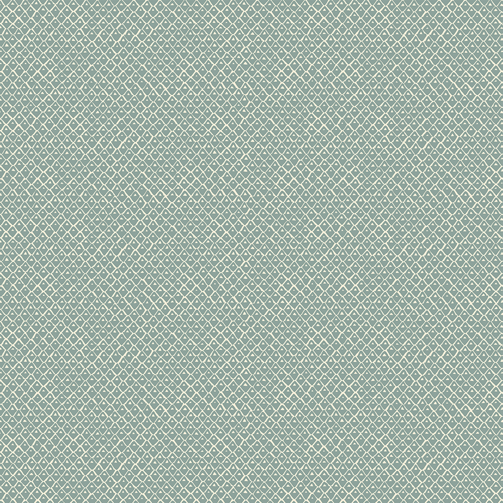 Pineapple Squares Wallpaper - Osney Blue - Salt Ridge