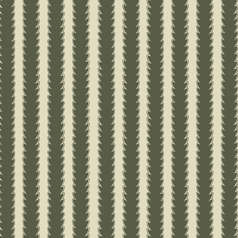 Scallop Stripe Wallpaper - Chaingate Green - Maitland Green