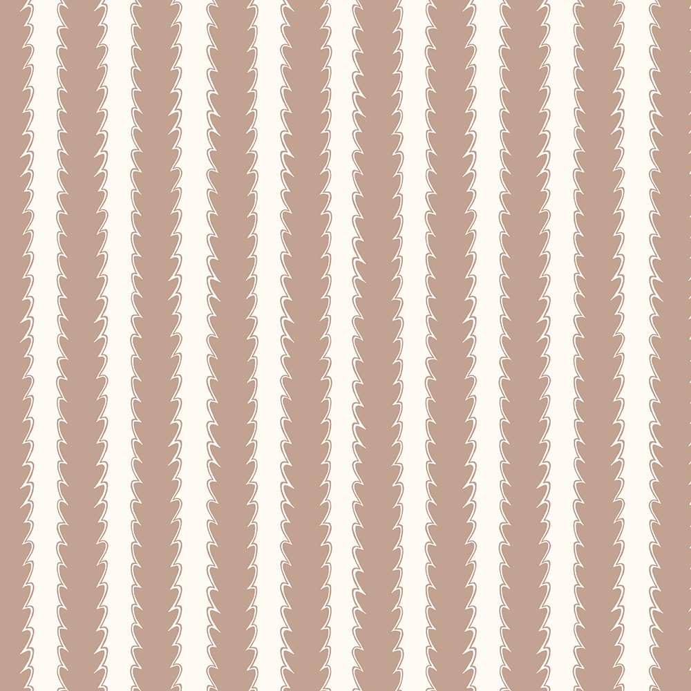 Scallop Stripe Wallpaper - Ham Pink - Hilles White